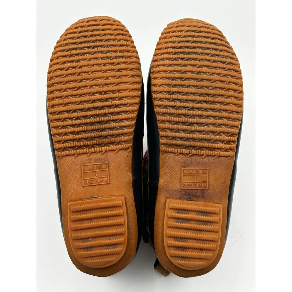 Khombu Helen Duck Boots Women's 8M Brown Black Red‎ Fair Isle Waterproof Winter
